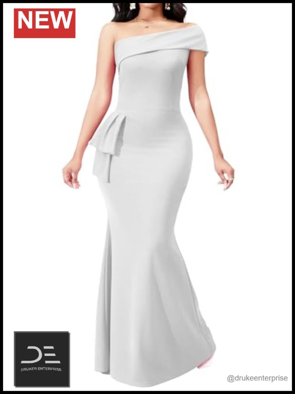 Women's Formal One Shoulder Mermaid Bodycon Maxi Dress